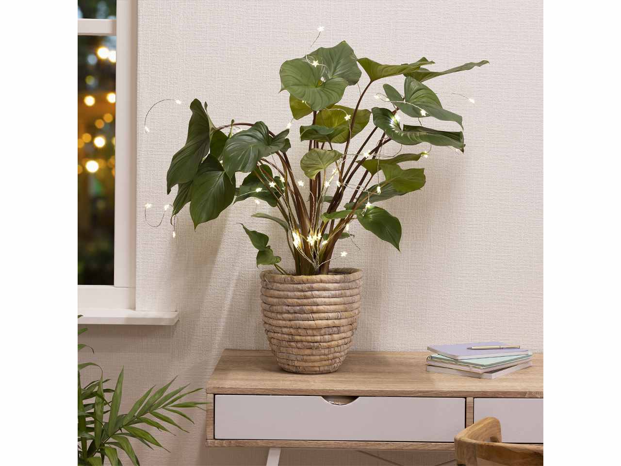Catena luci 40 micro led 40cm bianco caldo con funzionamento a batteria uso esterno $