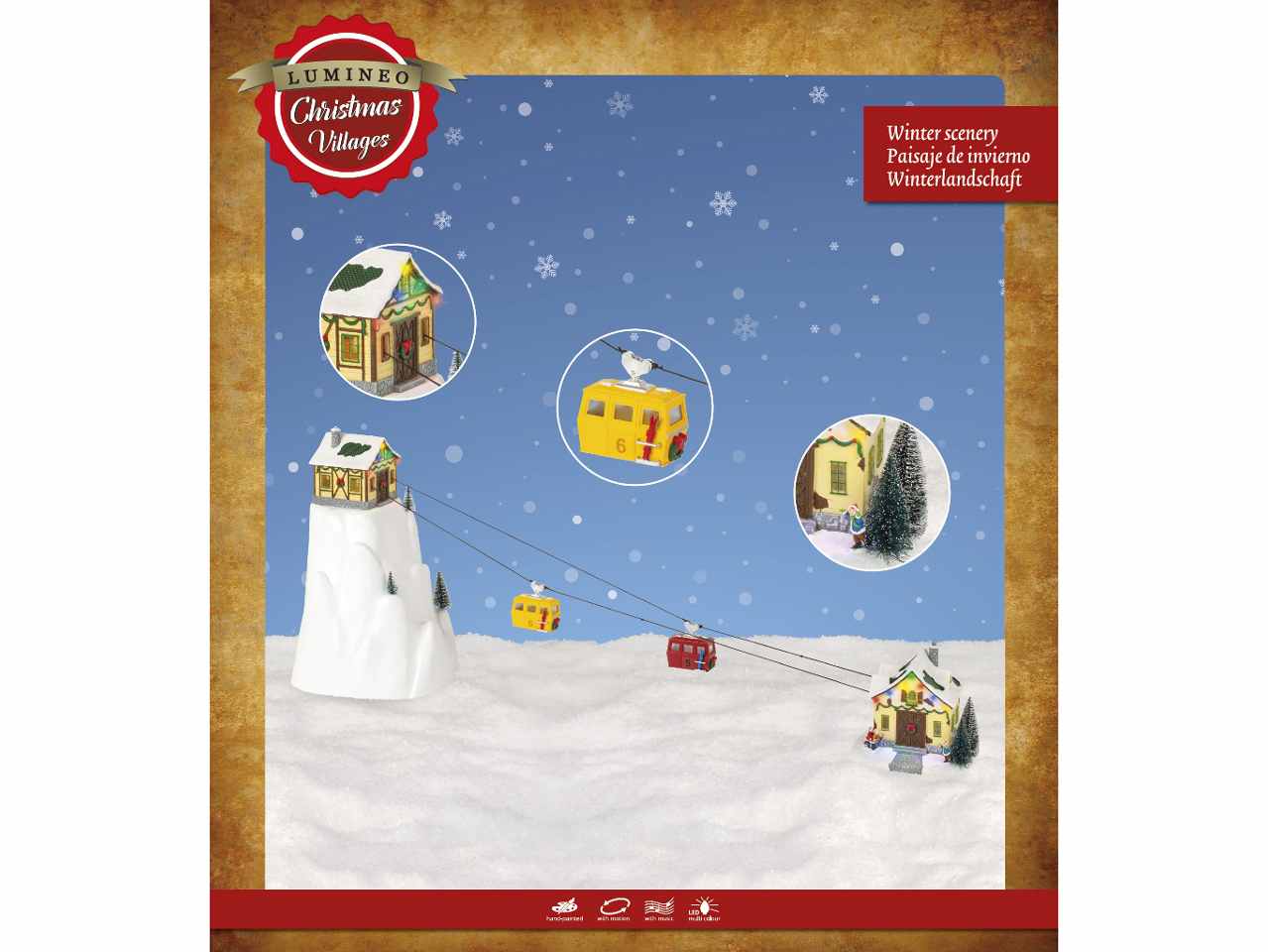 Scenario natalizio 31,5x32,5x53cm bianco