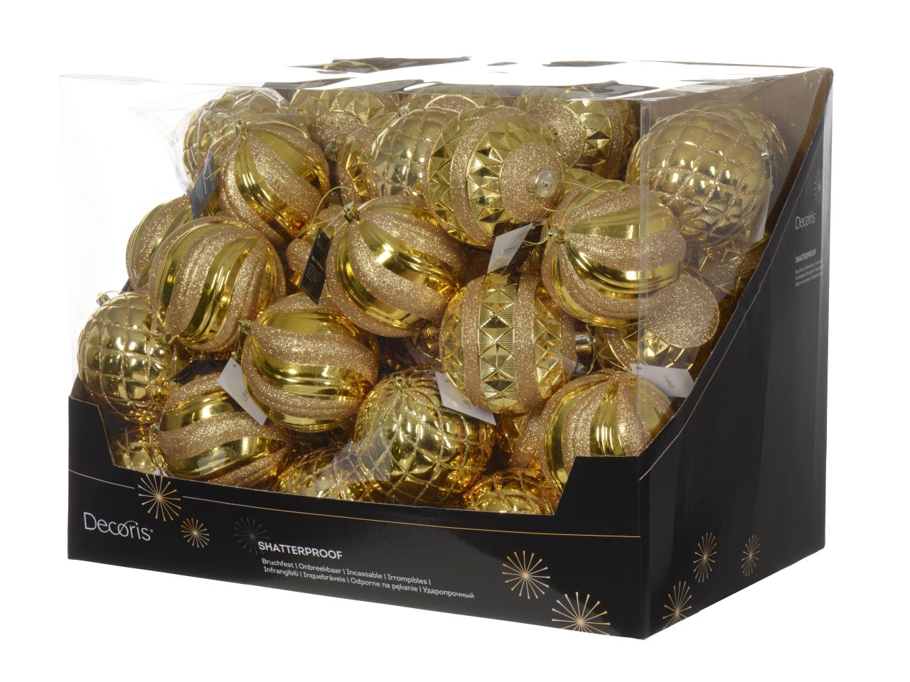 Palla 12cm decori assortite oro lucida