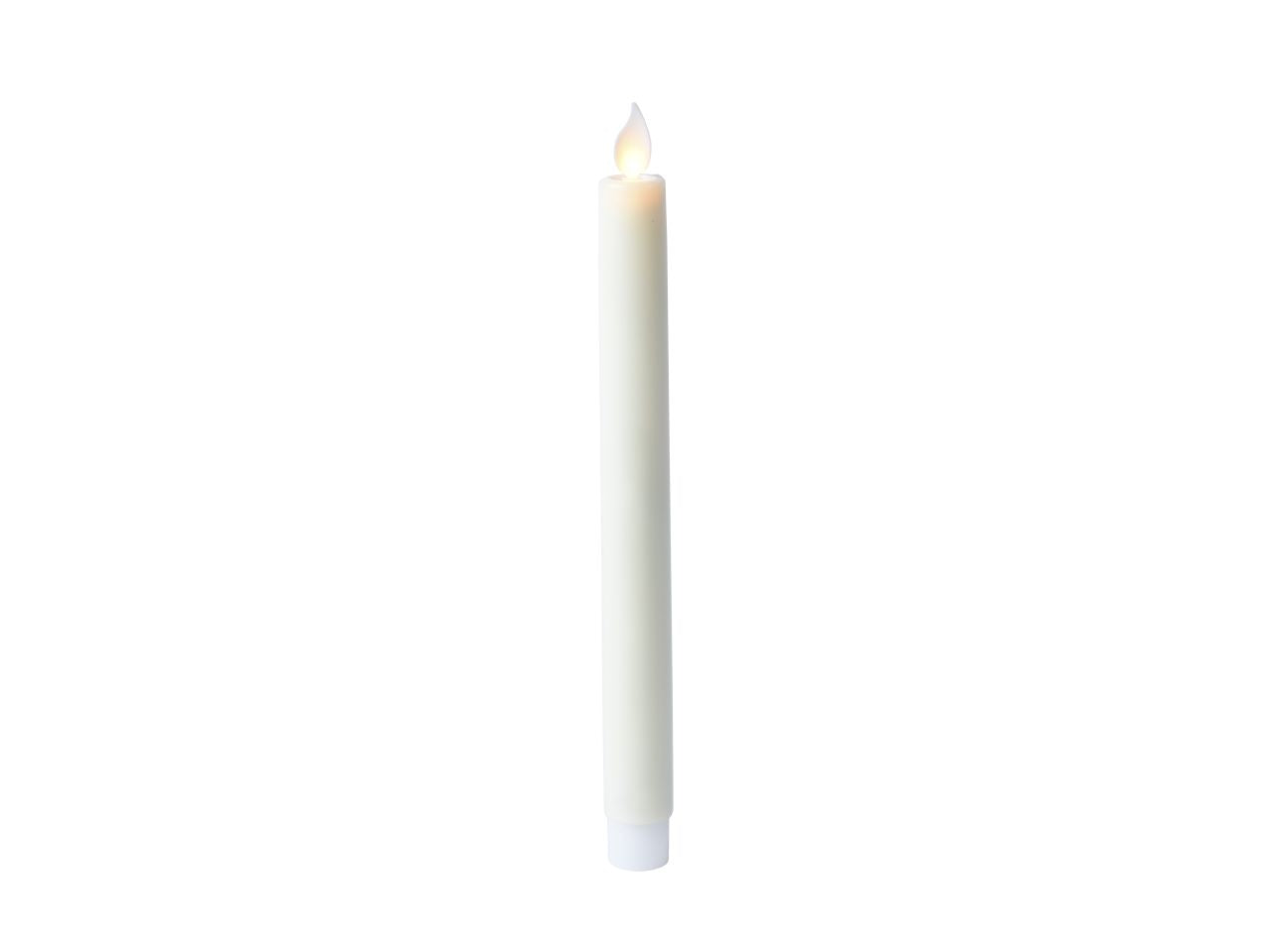 Candela da cena a led in plastica con parte superiore piatta per uso interno colore panna bianco caldo misura alt.24cm
d.2cm 3mm 1