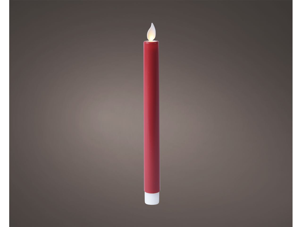 Candela da cena a led in plastica con parte superiore piatta per uso interno colore rosso bianco caldo misura alt.24cm
d.2cm 3mm 1