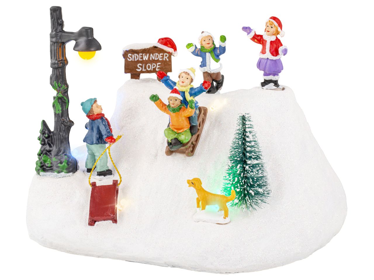 Scenario natalizio con led in poliresina per uso inerno in 4 assortimenti colore multicolore misura lun.18cm x lar.12.5cm x alt.14.5cm 5mm 12