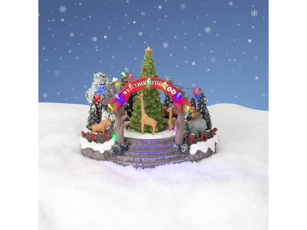 Scenario natalizio con led in poliresina per uso interno colore multicolore misura lun.22.5cm x lar.28cm x alt.20cm 3mm 19