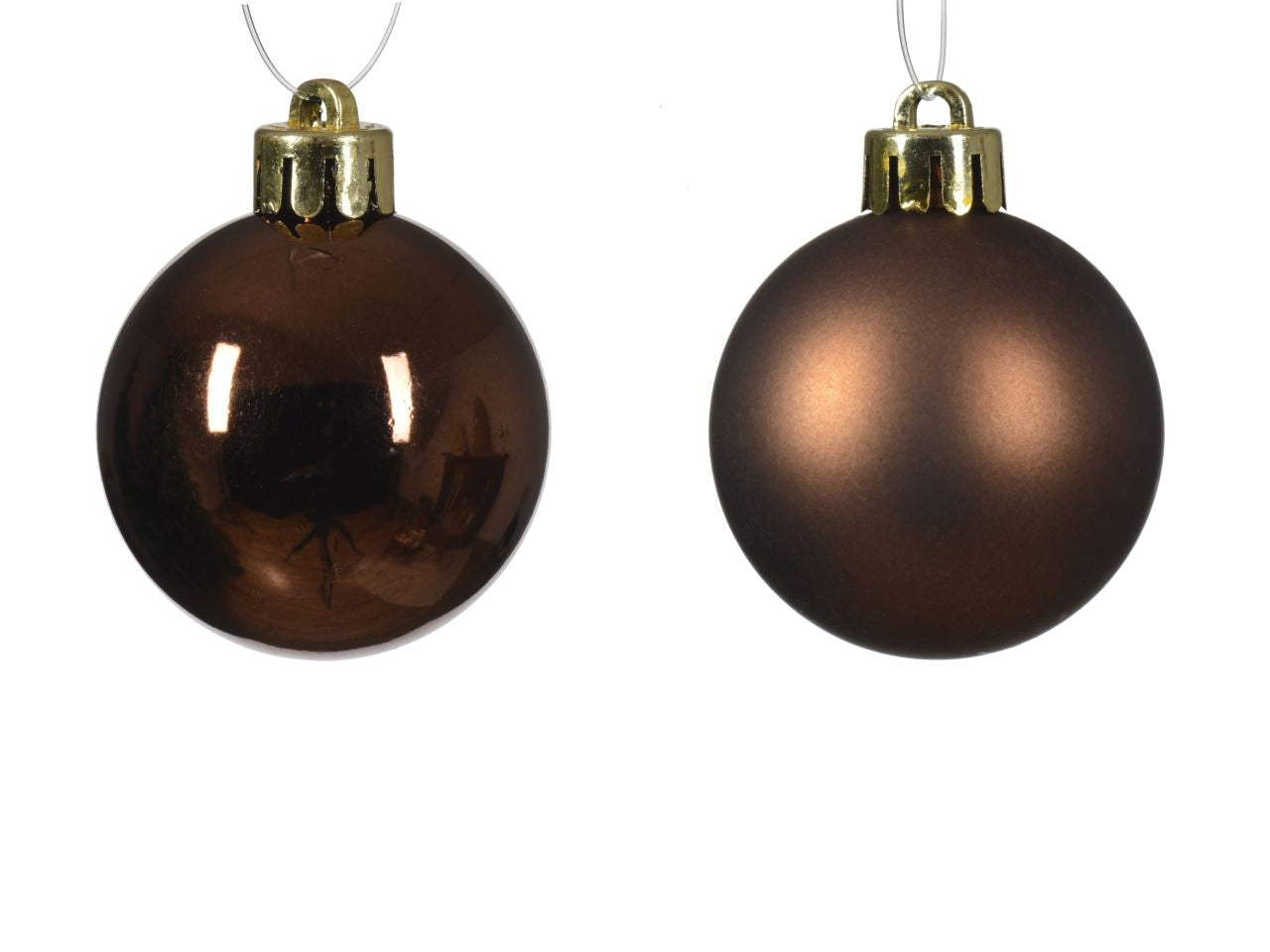 Palla 4cm in confezione da 16 pezzi marrone lucida e opaca
