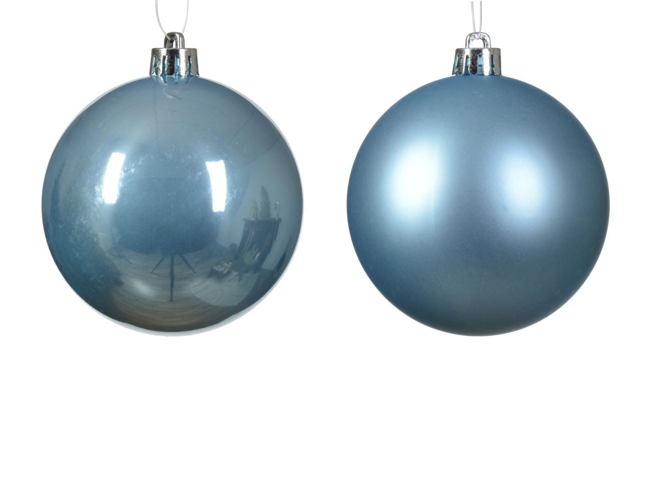 Palla di natale infrangibile finitura lucida e opaca colore canna da zucchero misura d.8cm