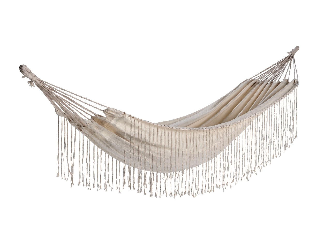 Amaca in cotone avorio stile boho, senza supporto, capacità 100 kg - 290x100cm - Outdoor Living