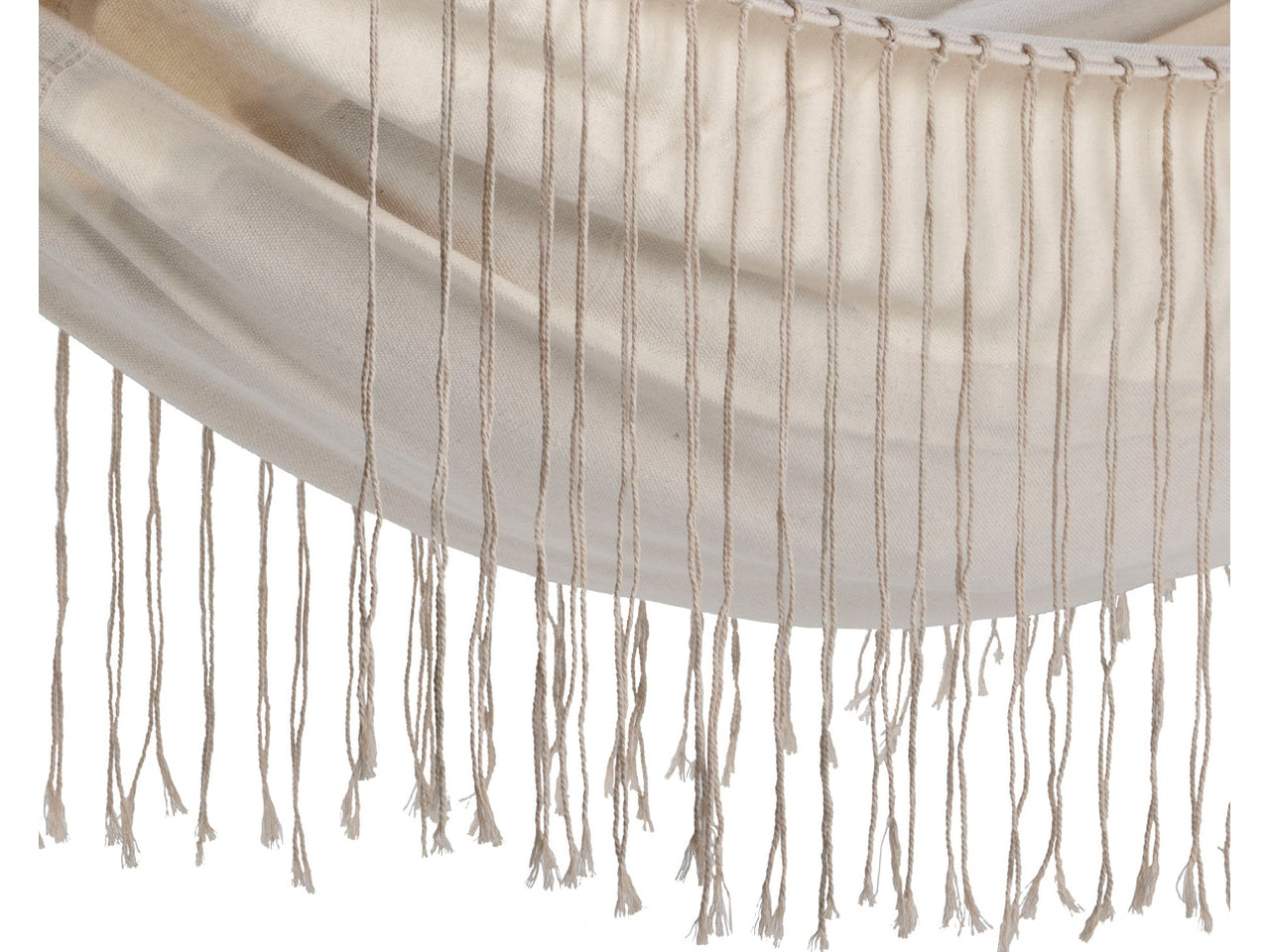 Amaca in cotone avorio stile boho, senza supporto, capacità 100 kg - 290x100cm - Outdoor Living