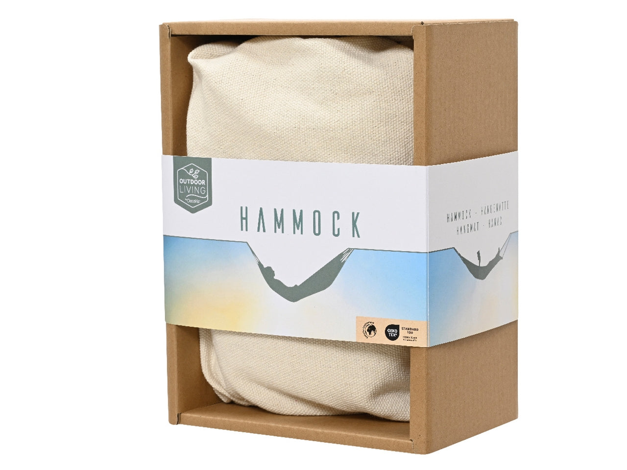 Amaca in cotone avorio stile boho, senza supporto, capacità 100 kg - 290x100cm - Outdoor Living