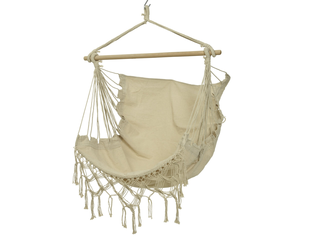 Sedia sospesa colore crema in tessuto 30x130xh.100cm