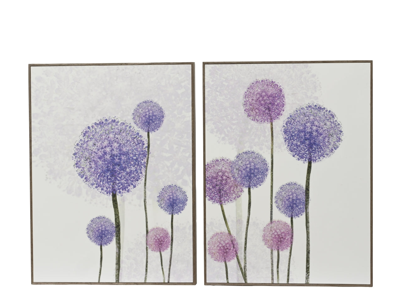 Quadro casa country con stampa fiori in lilla, cornice ultra sottile - 30x40cm - Kaemingk