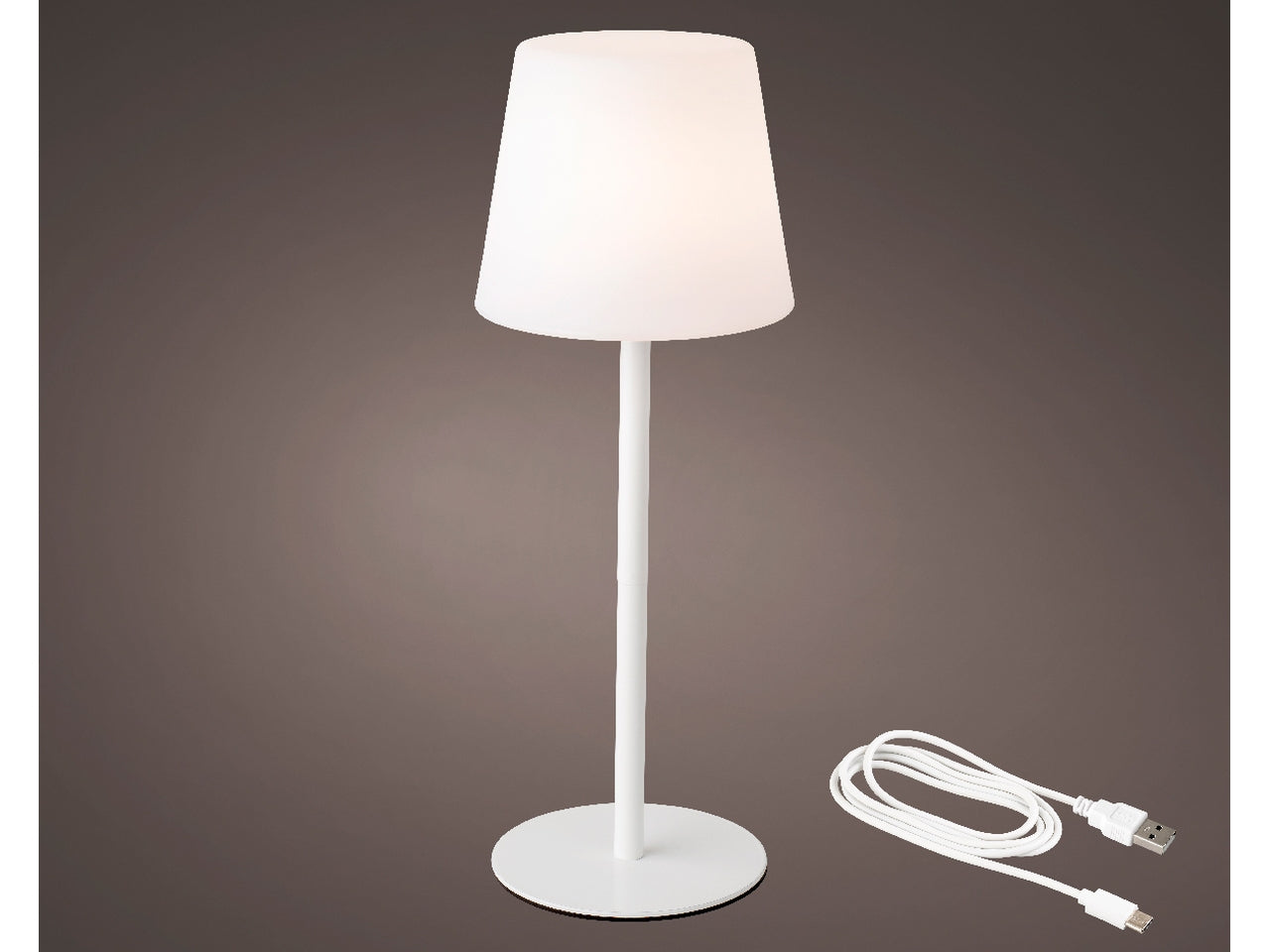 Lampada da scrivania bianca con 4 tonalità di bianco regolabile e caricatore usb, stile contemporaneo - 40cm - Kaemingk