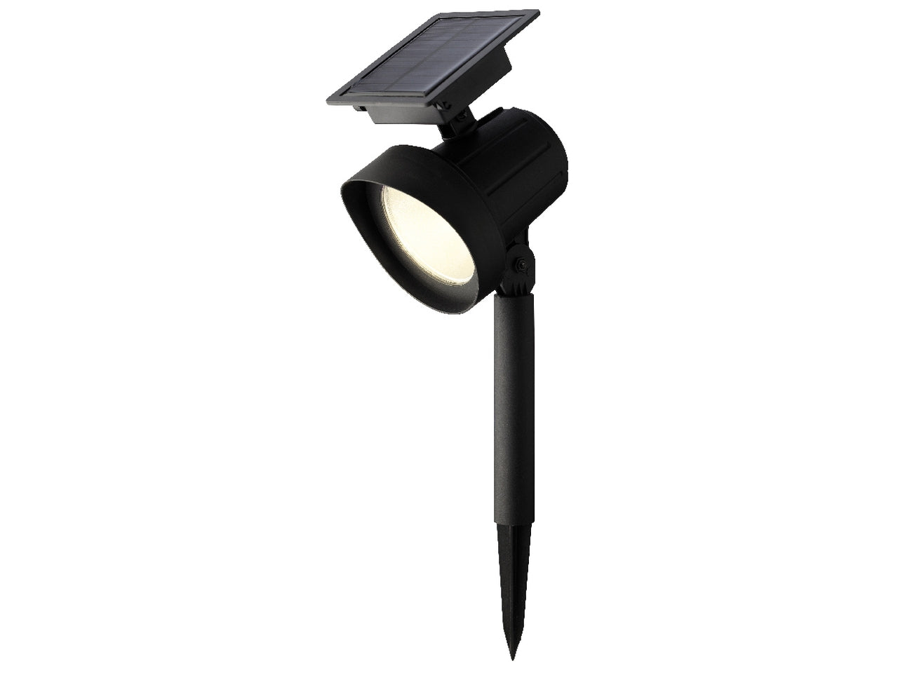 Set da 2 faretti solari da giardino neri in plastica con luce bianco caldo e cambio colore RGB, autonomia 6 ore - 11x31,5cm - Kaemingk $