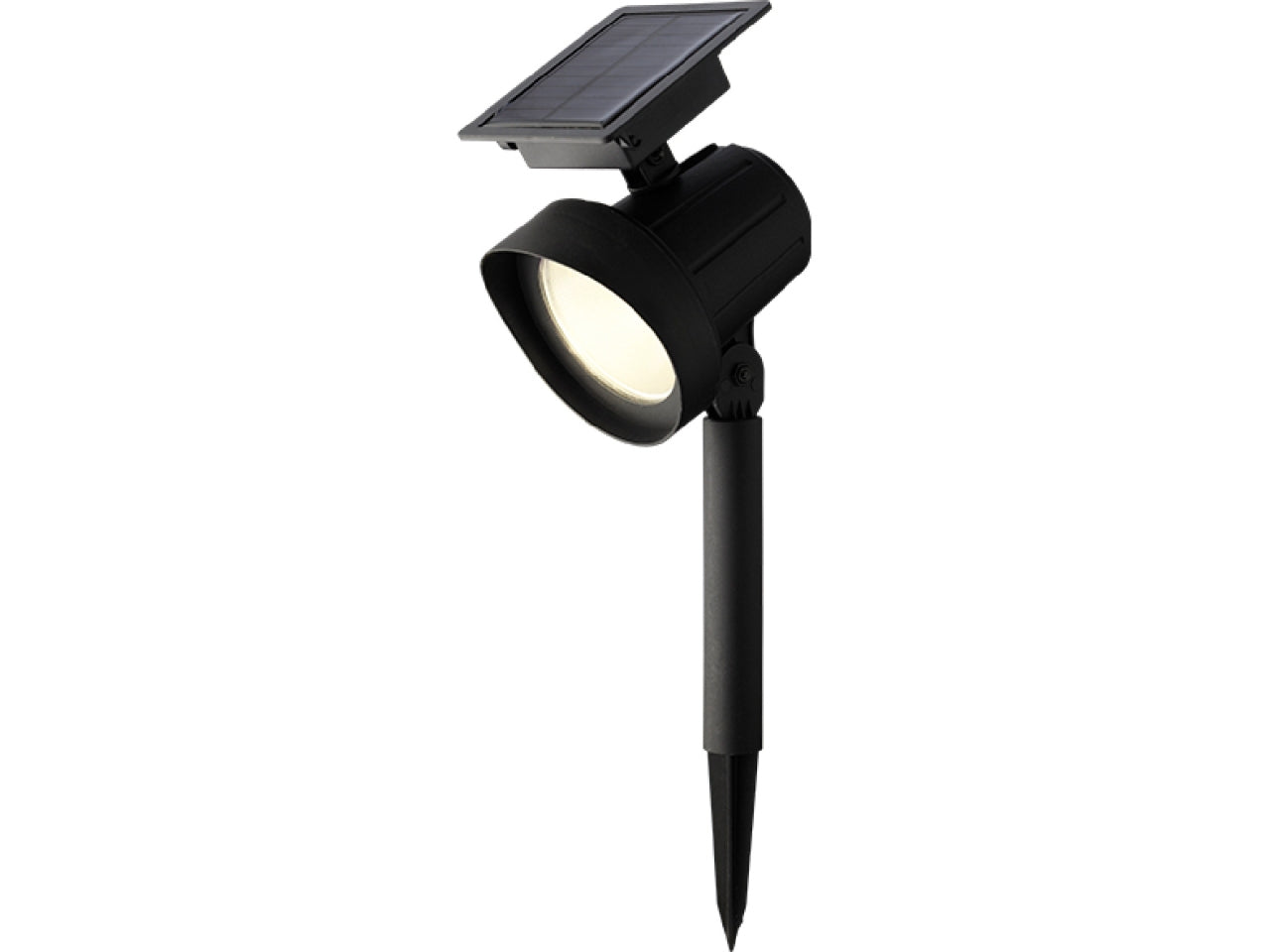 Set da 2 faretti solari da giardino neri in plastica con luce bianco caldo e cambio colore RGB, autonomia 6 ore - 11x31,5cm - Kaemingk $