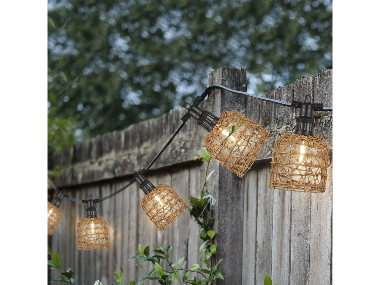 Catena luci esterno 4,5m con campane, 10 led bianco caldo per uso interno/esterno, impermeabile ip44, collegabile - Kaemingk