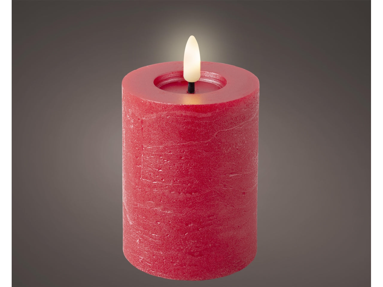 Candela led cilindrica rossa con effetto fiamma d.7x11 cm - Decoris