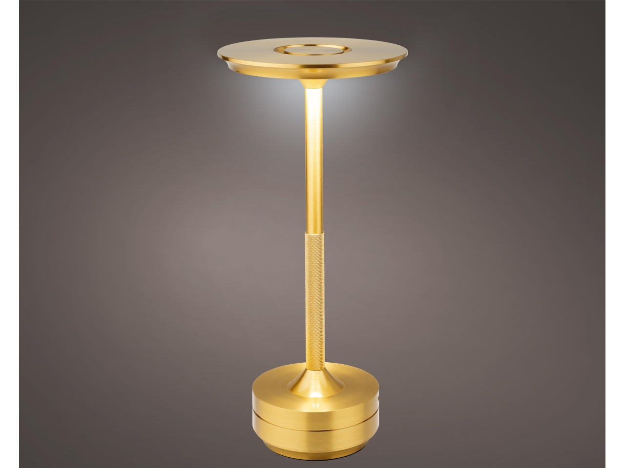 Lampada da tavolo a led in alluminio d.20x28cm a batteria oro