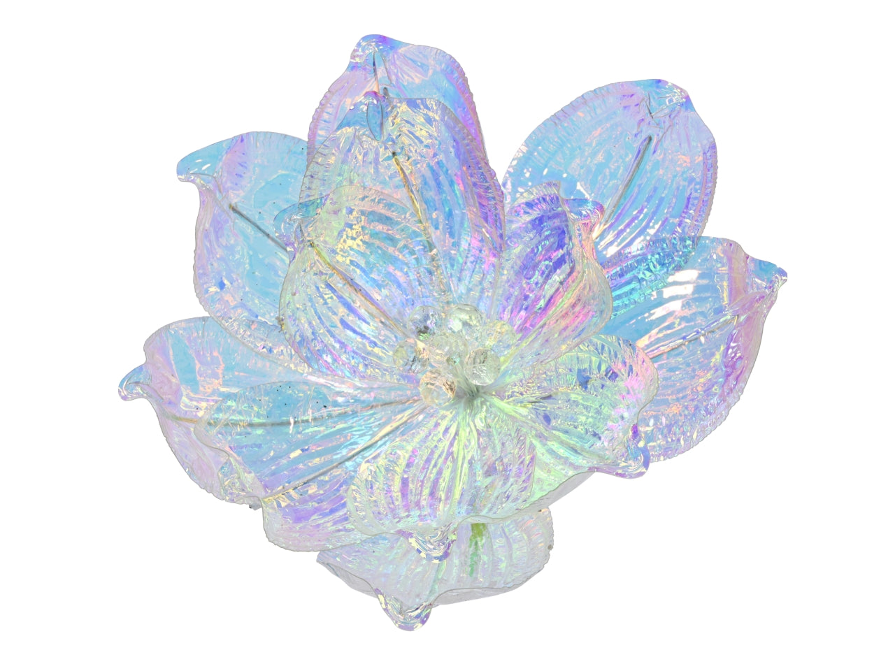 Magnolia su clip iridescente d.13x14cm blue