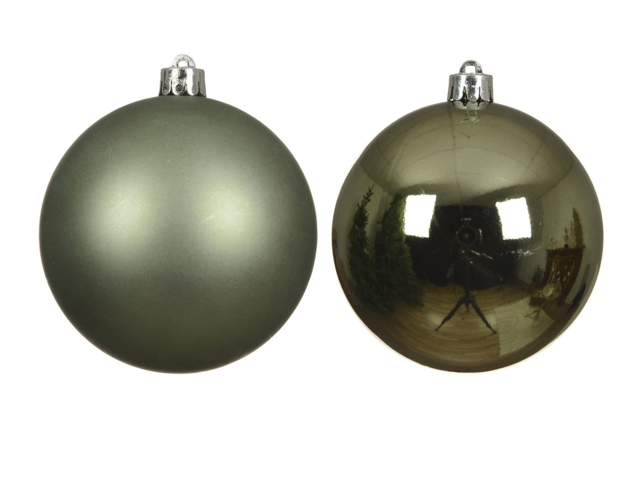 Palla 10cm in confezione da 4 pezzi verde rosmarino lucida e opaca