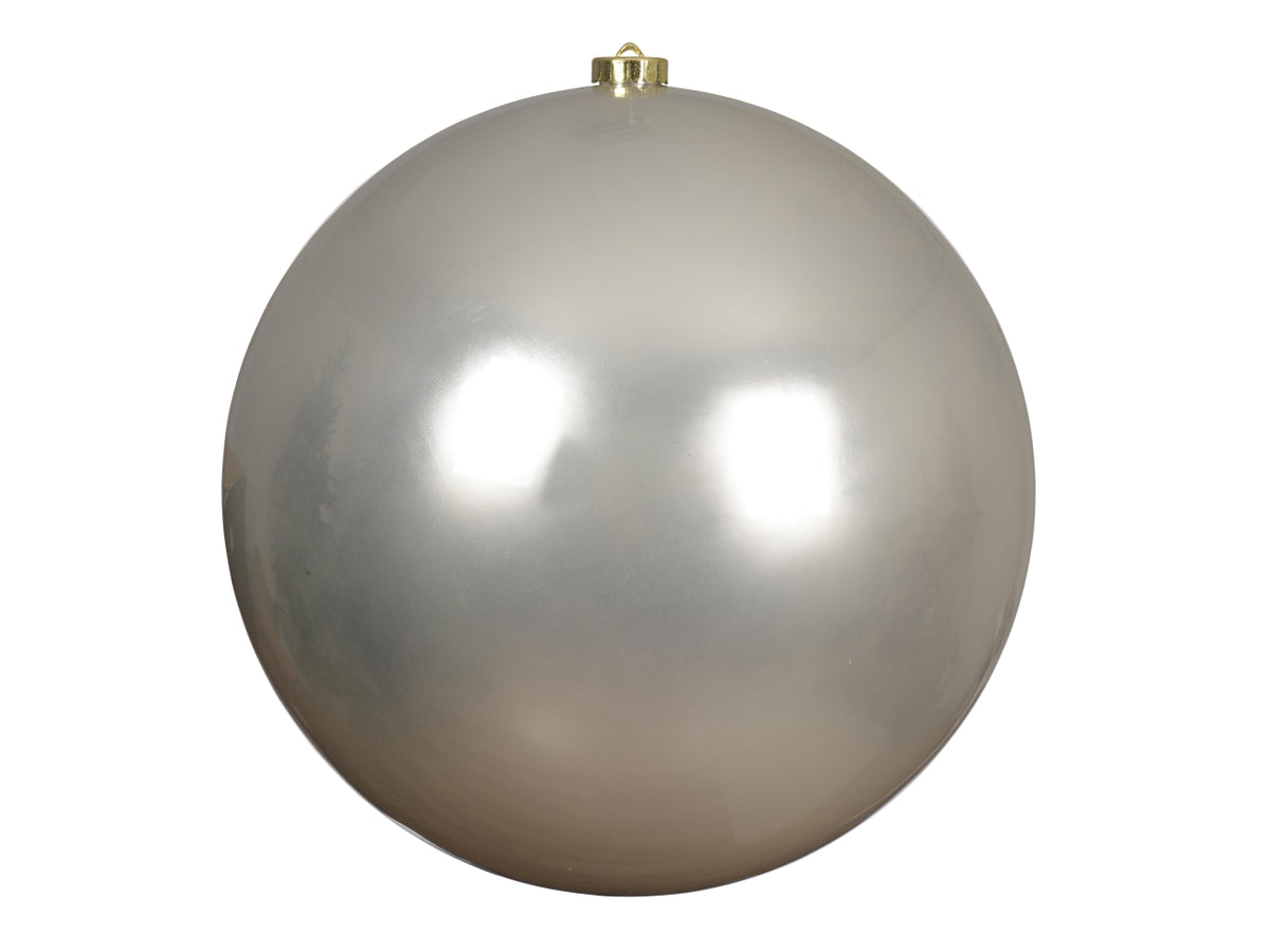 Palla di natale beige lucida in plastica d.25 cm - Decoris