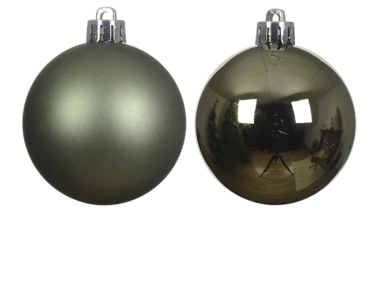 Palla 4cm in confezione da 16 pezzi verde rosmarino lucida e opaca