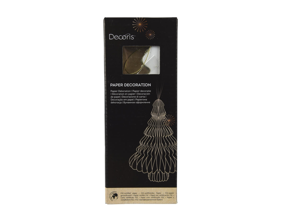 Decorazione albero in carta 15xh.20cm bianco