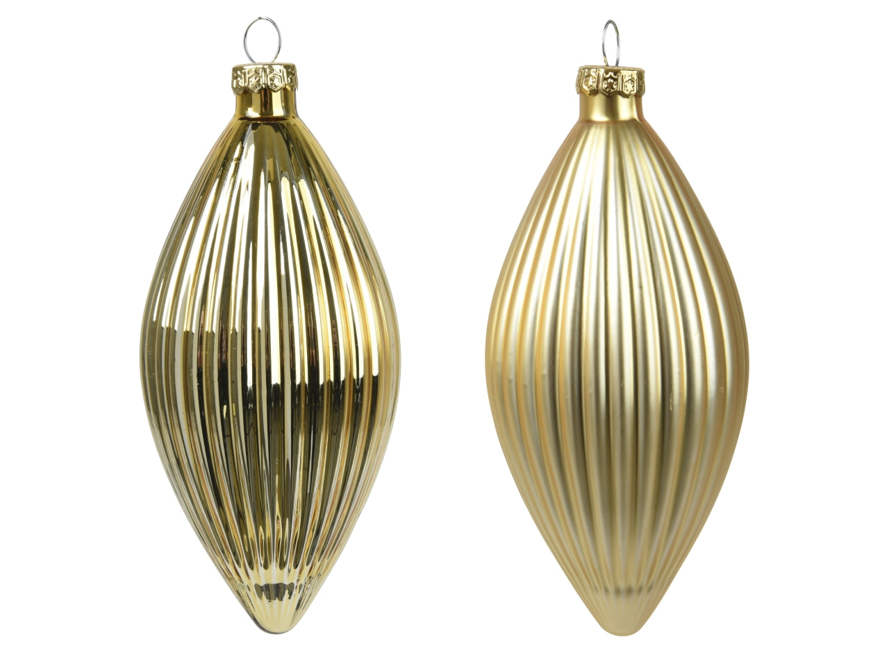 Palla oliva vetro 13cm in confezione da 3 pezzi oro