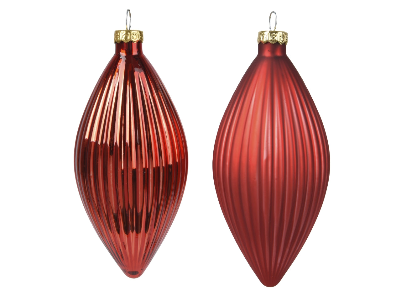 Palla oliva vetro 13cm in confezione da 3 pezzi rosso