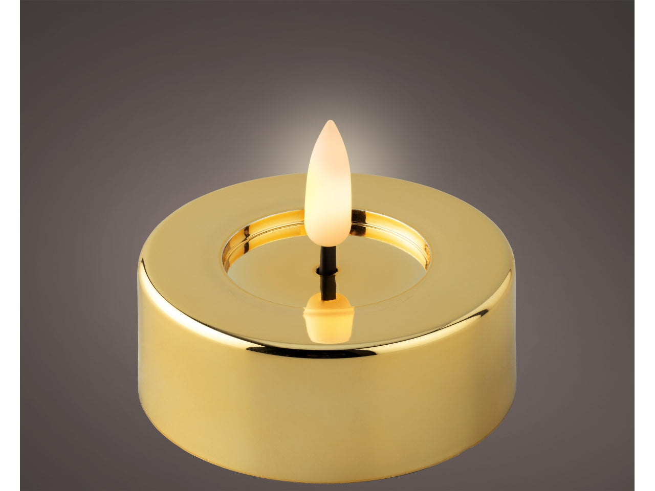 Tealight dorato in plastica con effetto fiamma d.6,5x4,5 cm - Decoris