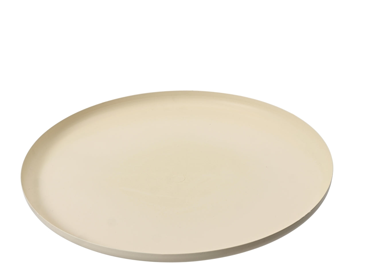 Vassoio d.42x2,5cm verniciatura a polvere tonda in lamiera di ferro beige