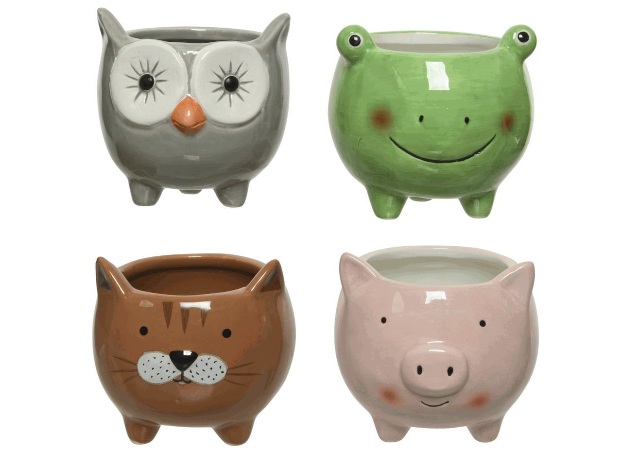 N portapianta animaletto in dolomite larghezza 9cm x altezza 9cm design assortiti