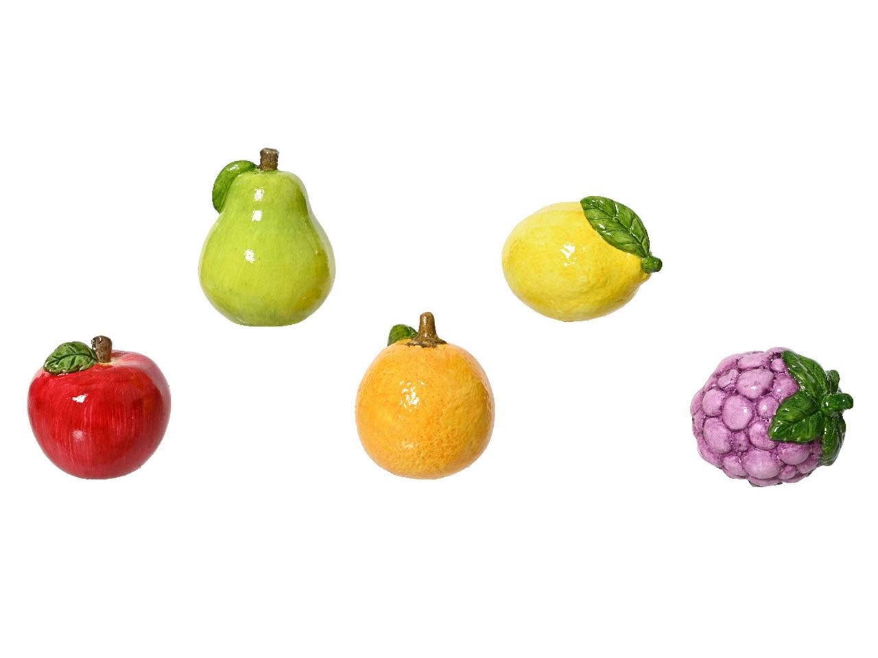 Frutto decorativo in terracotta misure 4,5x5x altezza 6,5cm in 5 assortimenti