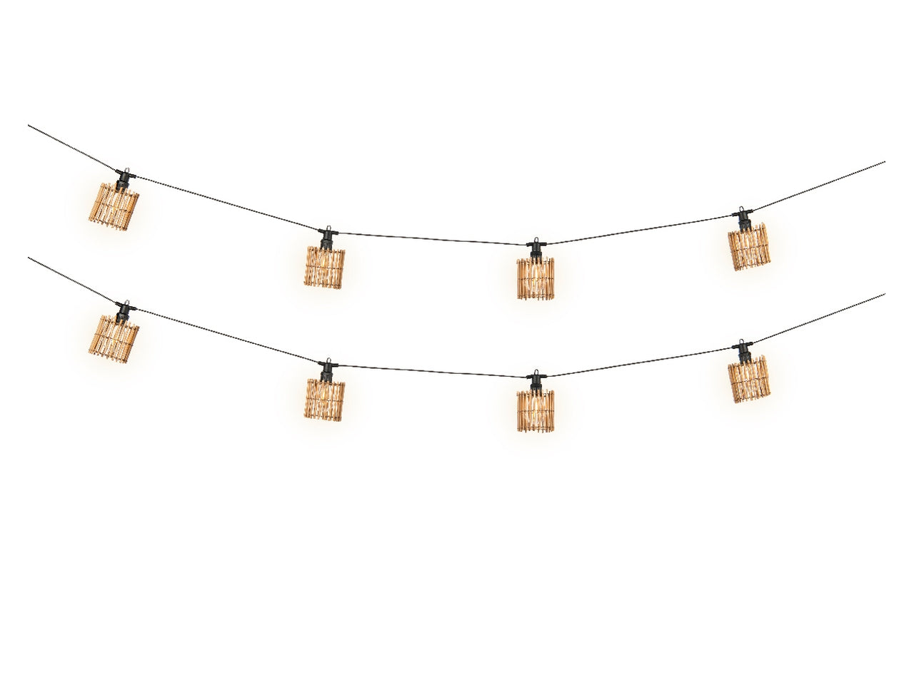 Catena luminosa led per esterno a luce fissa bianco caldo diametro 9cm x 450cm x altezza 9cm con trasformatore