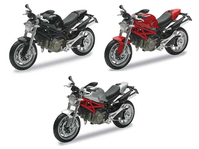 Moto ducati monster 1100 in scala 1:12 in 3 assortimenti
