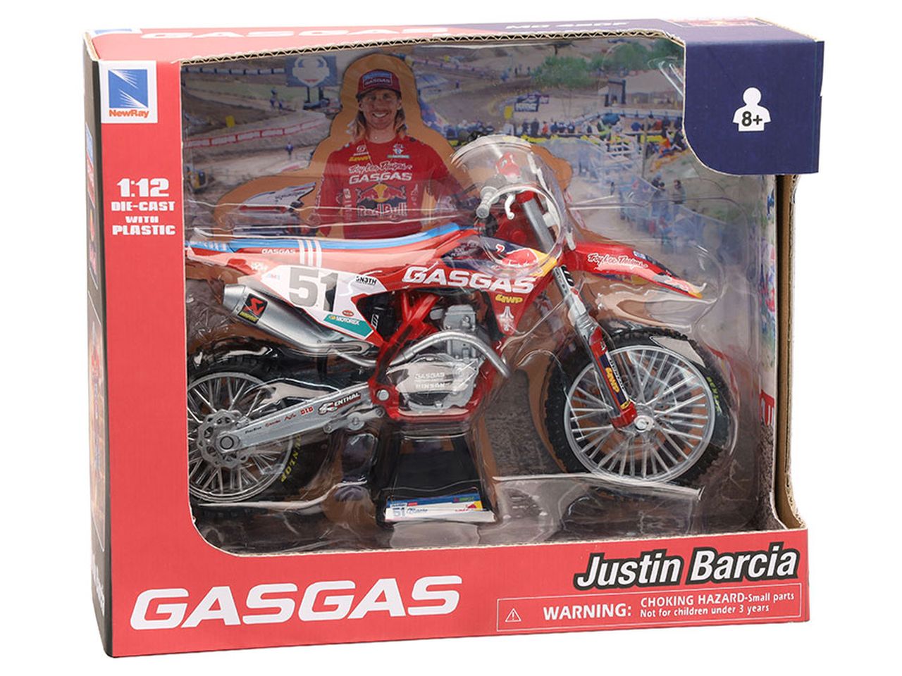 Moto redbull gasgas mc450f factory racing team - justin barcia 51 in scala 1:12