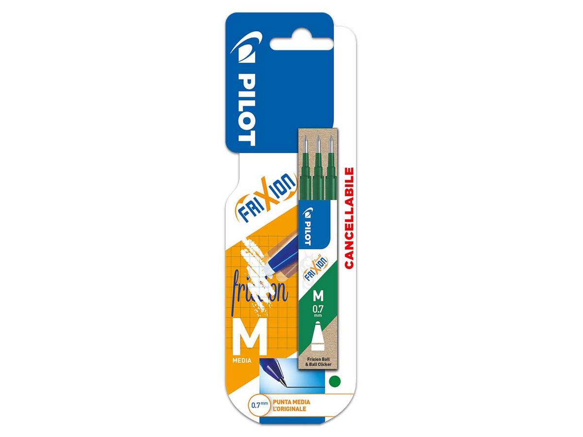 Pilot refill frixion 0,7mm 3 pezzi verde