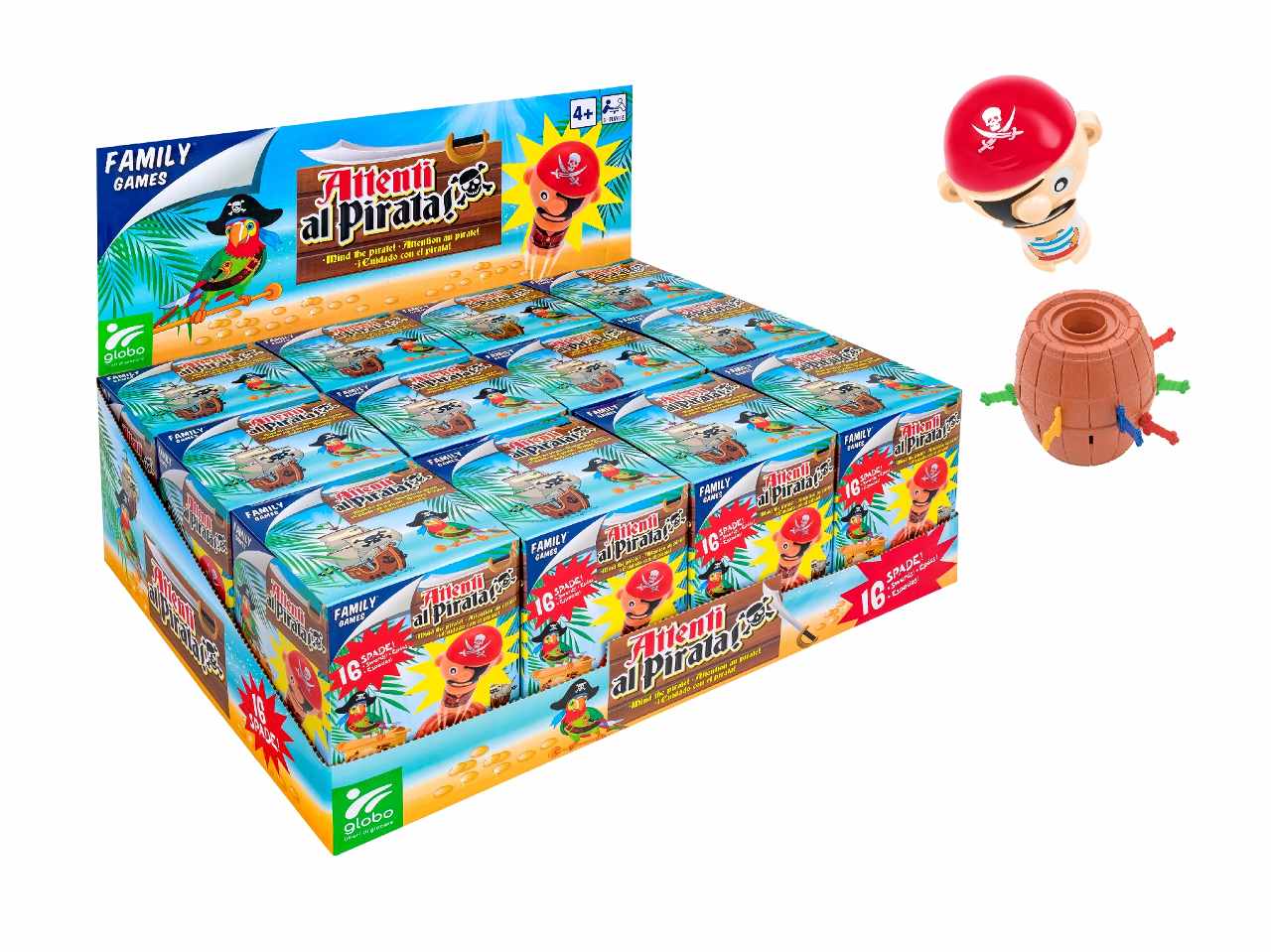Family games gioco del pirata nella botte con 16 spade
