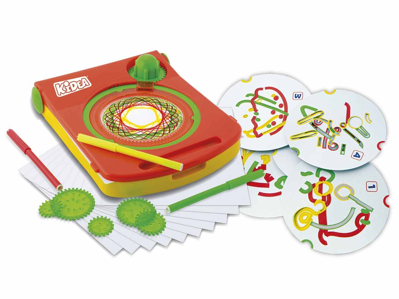 Kidea spirografo con stencils e pennarelli