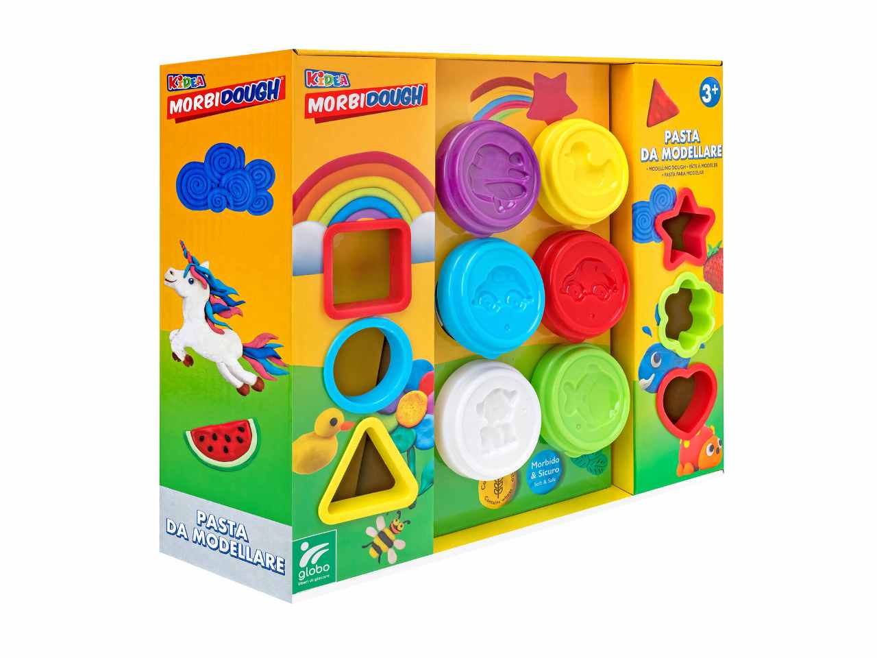 Morbidough morbido set geometrico 6x56gr con 6 formine