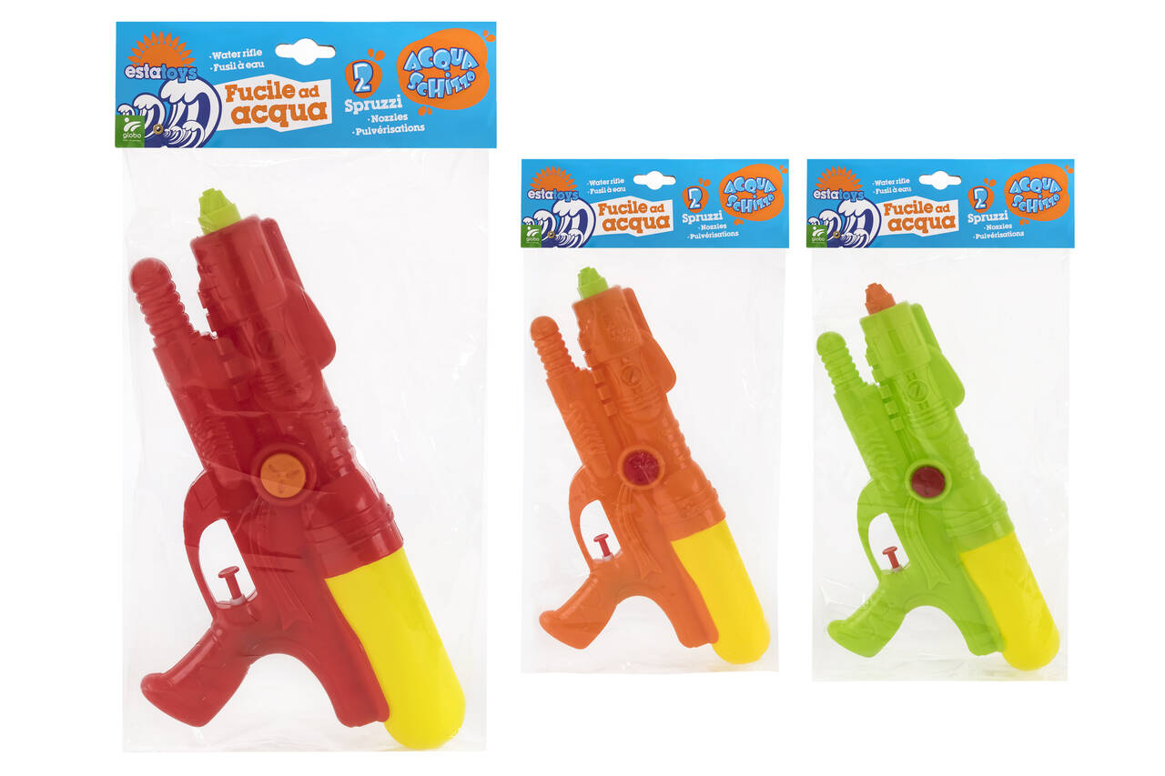 Pistola acqua doppio spruzzo 30cm - disponibile in 3 colori