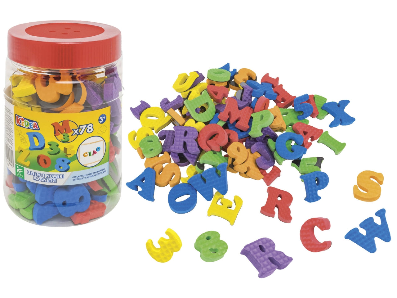 Vitamina G barattolo lettere e numeri eva magnetici set da 78 pezzi