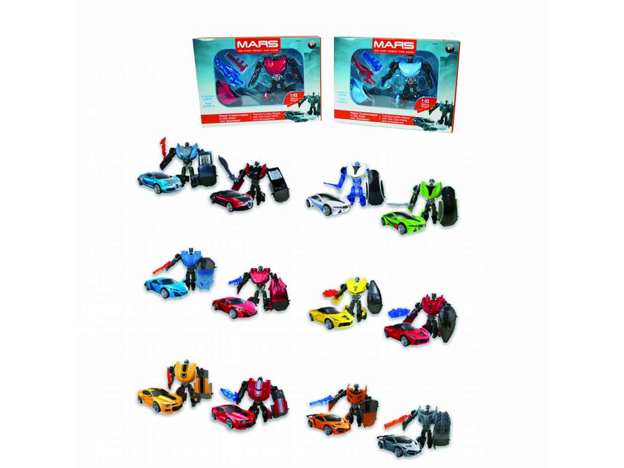 Mars supercar robot trasformabile in vari assortimenti