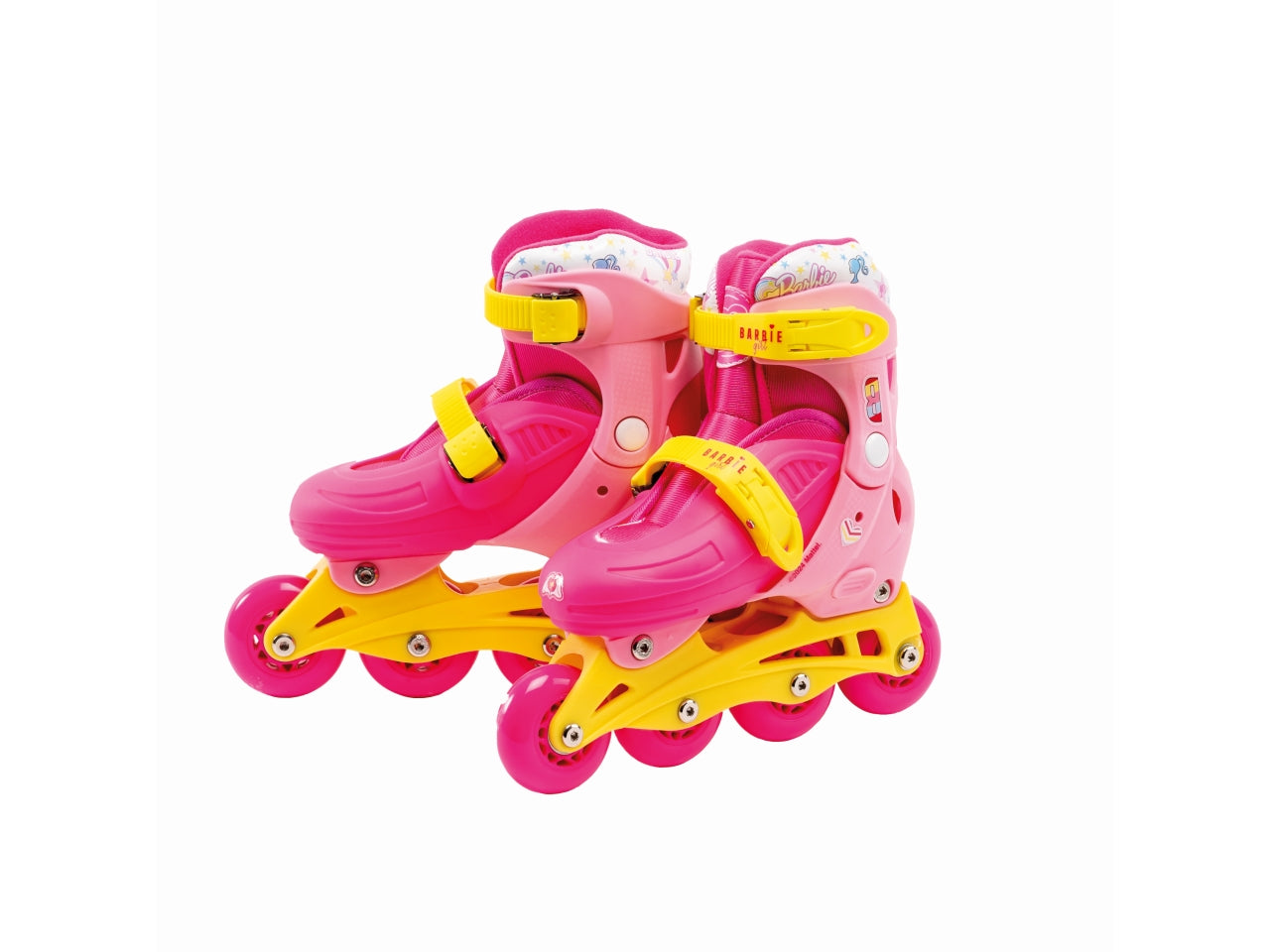 Barbie - pattini in linea allungabili con stivaletto rigido in pvc disponibile nella misura s (31-34) o misura m (35-38)