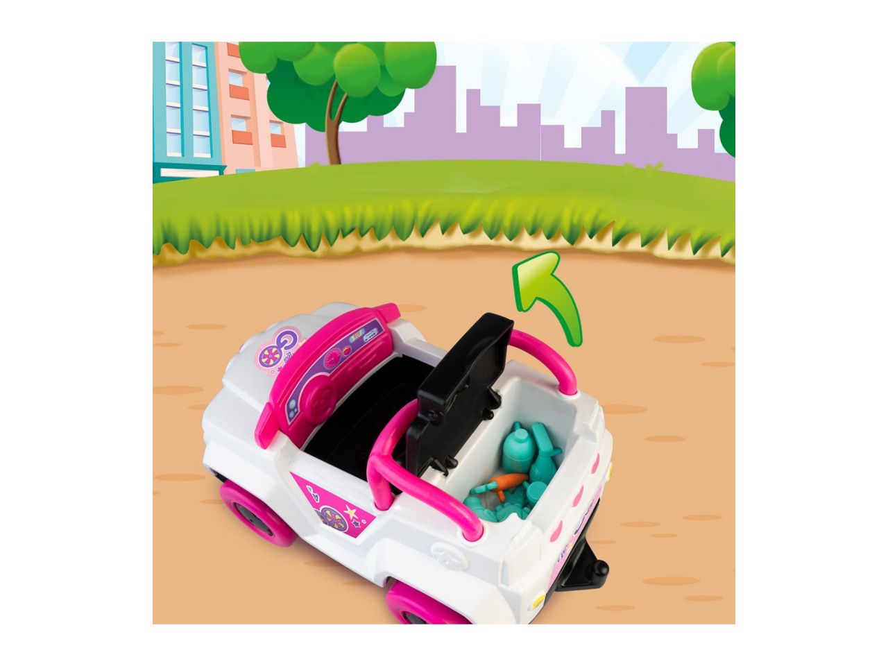 Pinypon let's go car & house trailer $