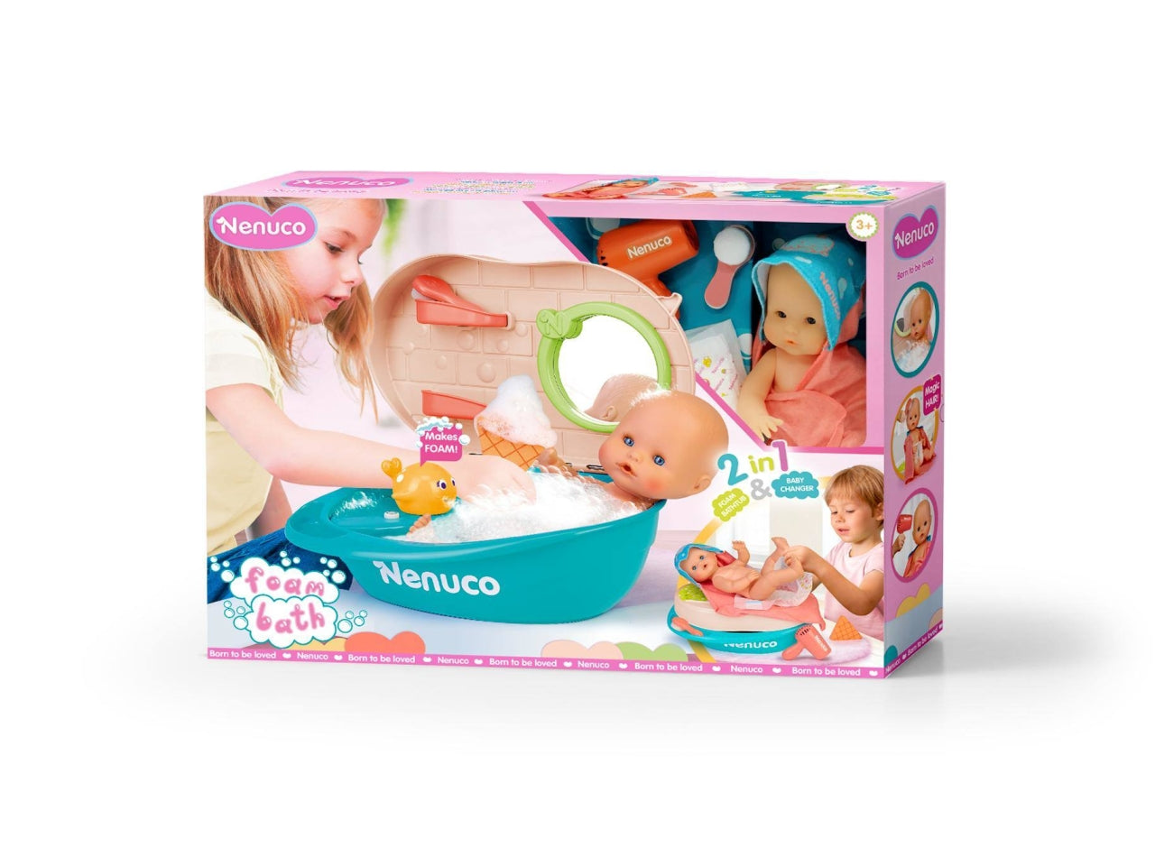 Nenuco Bagnetto con le Bolle - Bambola con Accessori, Multicolor, Età 3+, Famosa