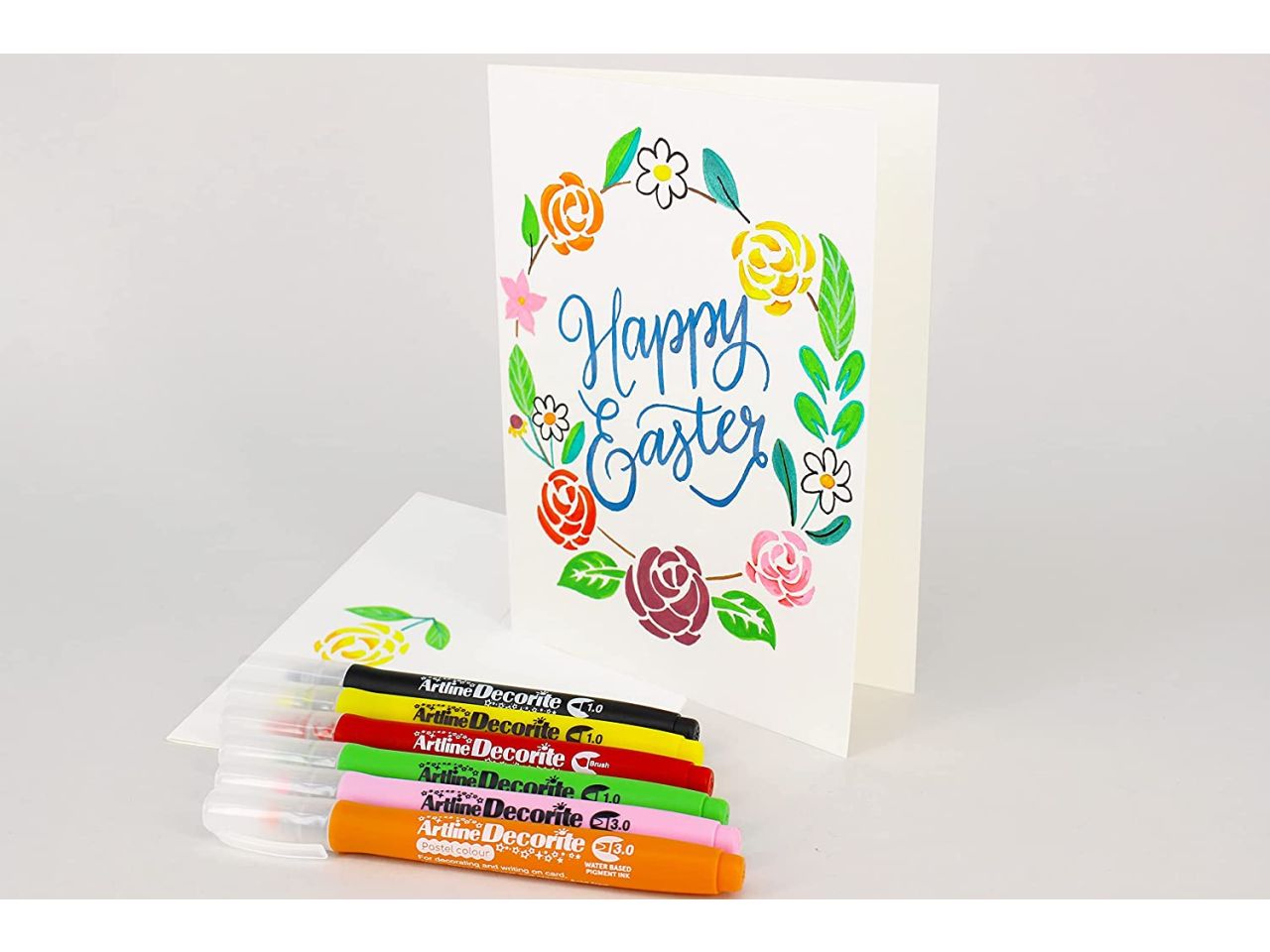 Marcatore decorite con punta pennello basic color - la confezione contiene 4 marcatori