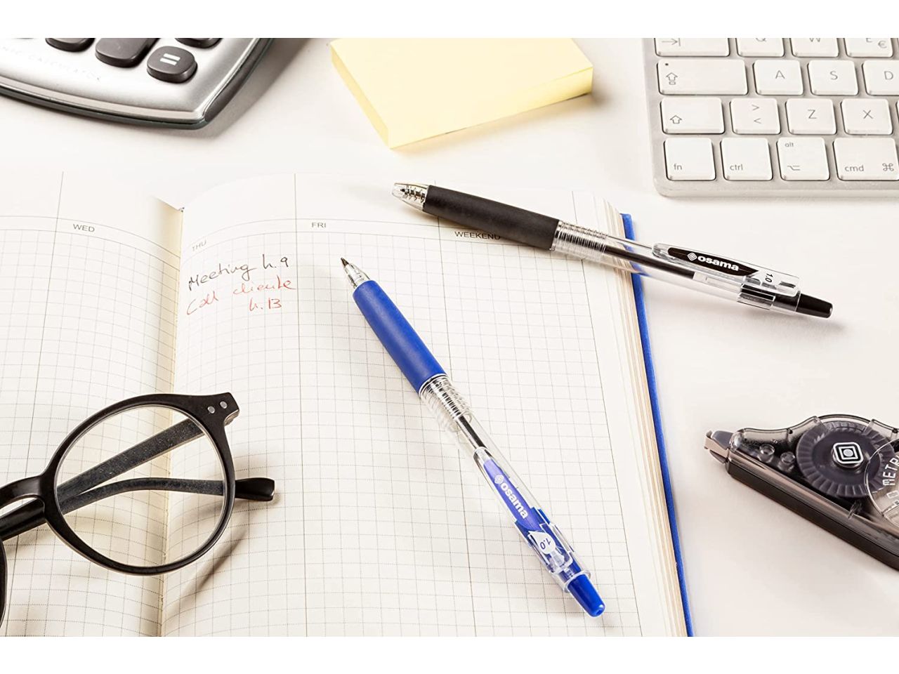 Osama penne obg sfera a scatto blu - la confezione contiene 10 penne