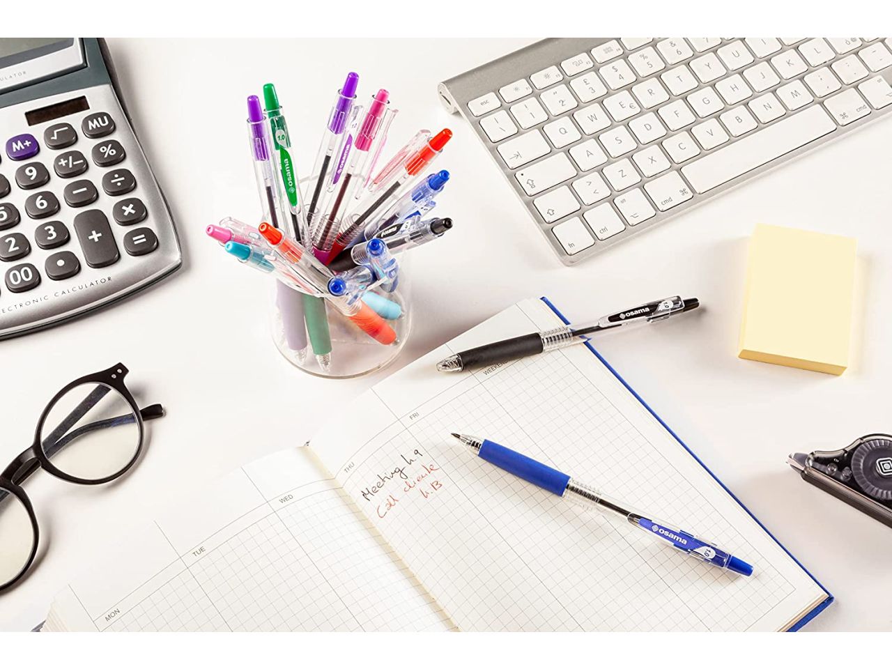 Osama penne obg sfera a scatto blu - la confezione contiene 10 penne