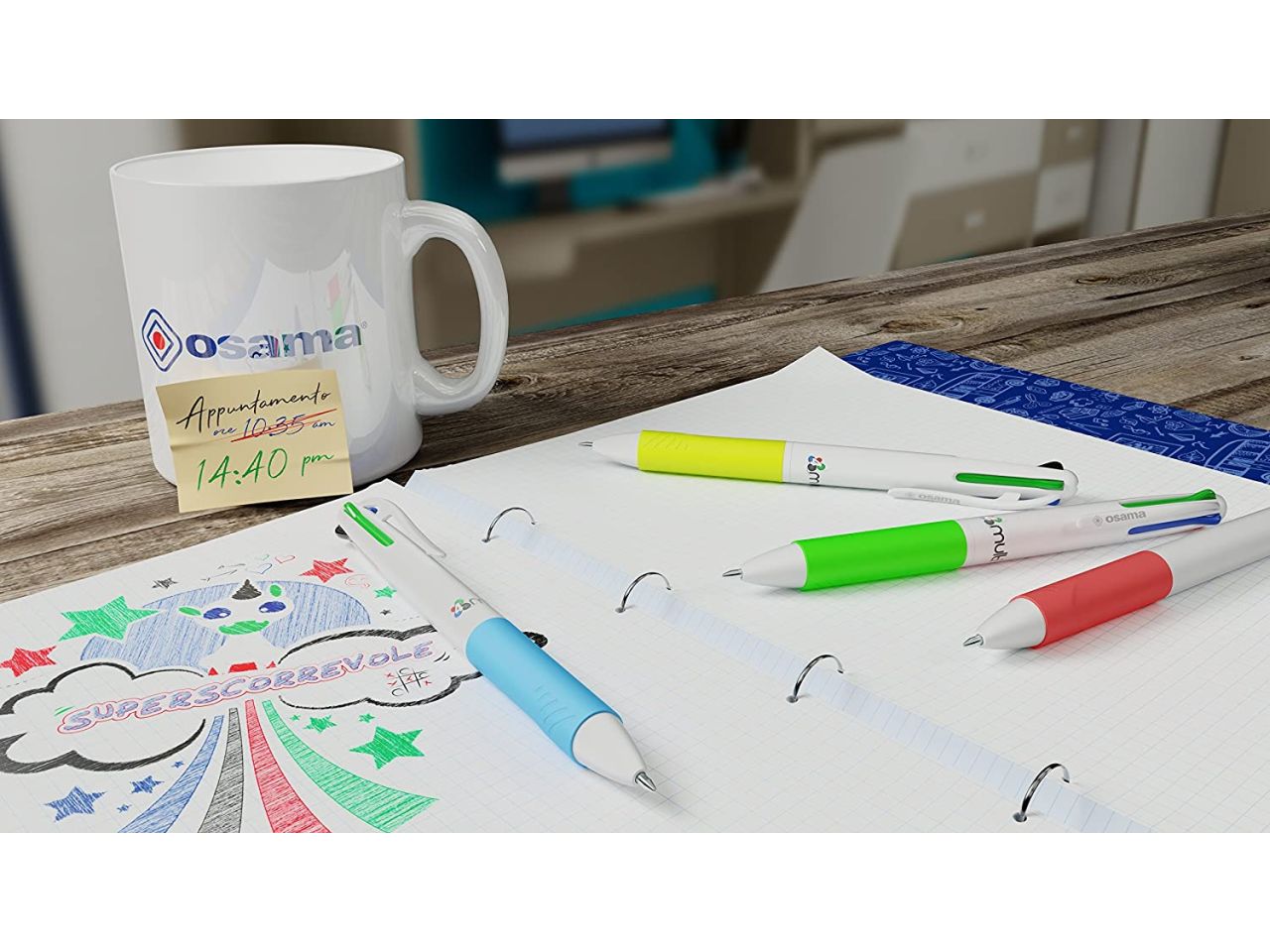 Penna sfera 4 colori assortiti