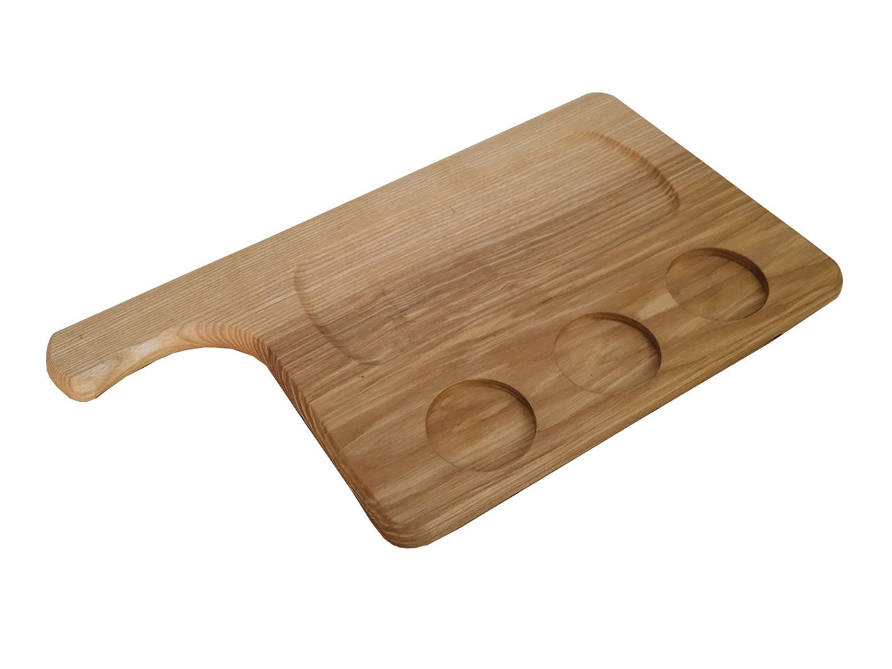 Tagliere in frassino con 3 incavi 35x20cm