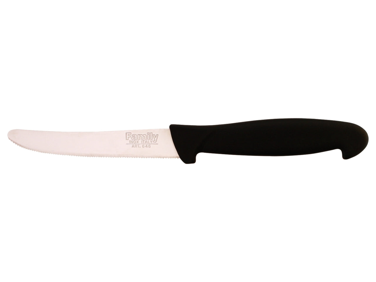 Coltello da tavola nero in acciaio e plastica lama 11 cm, set da 12 - Paolucci